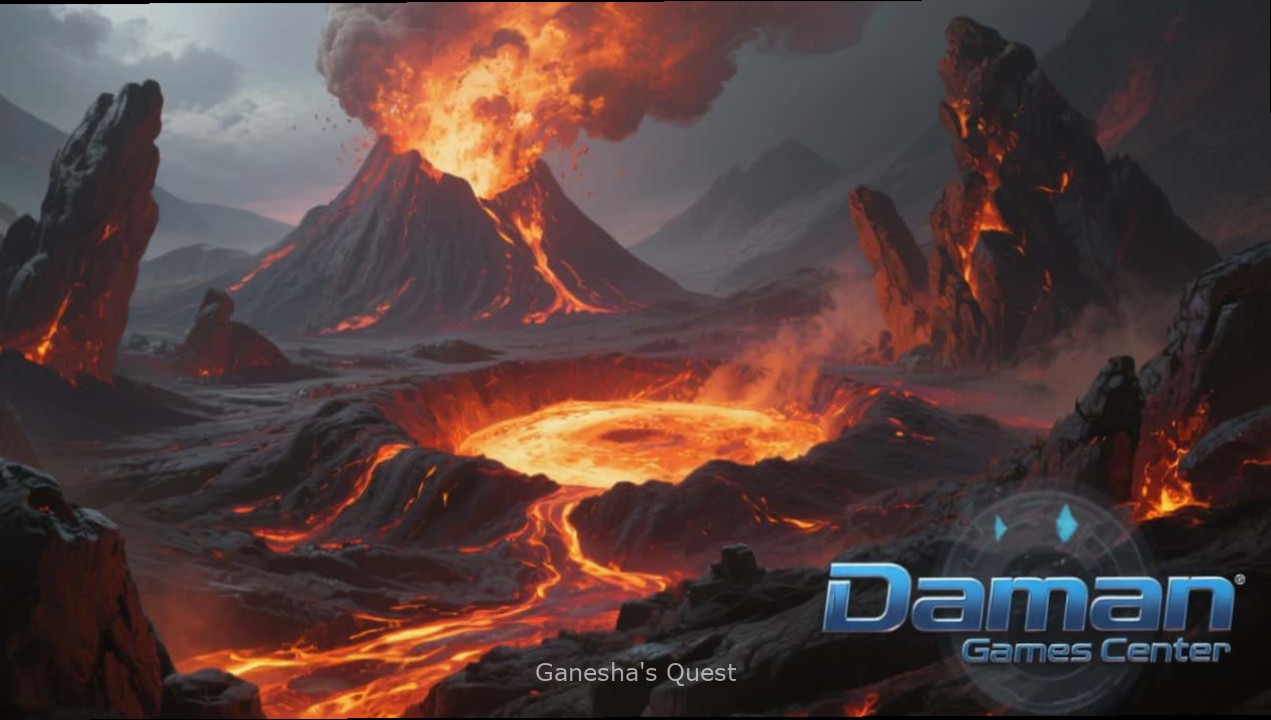 Ganesha's Quest gameplay showing Lord Ganesha in a mythical landscape